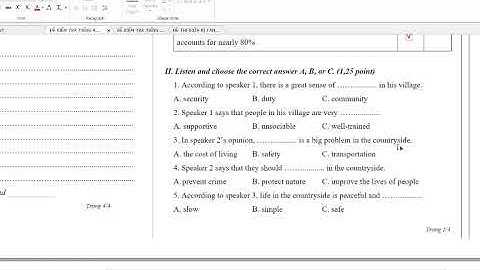 Oplossingen voor de tussentijdse examens voor Engels 8 Global Success (2025-2026) Test nr. 12 Lui...