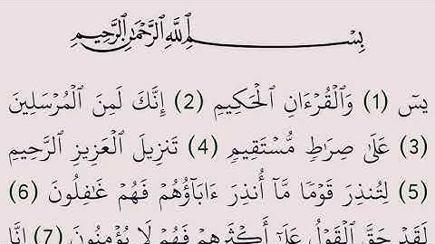 سورة يس مكتوبة كاملة بالرسم العثماني بدون صوت