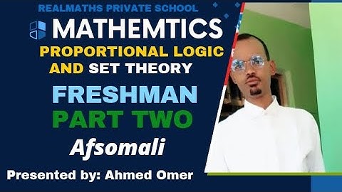 FRESHMAN PROPORTIONAL LOGIC AND SET THEORY |p1| IN SOMALI