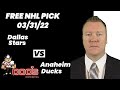 NHL Pick - Dallas Stars vs Anaheim Ducks Prediction, 3/31/2022 Best Bets, Odds & Betting Tips