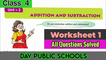 DAV class 4 maths chapter 2 worksheet 1 - all questions