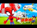 L’avion, décolle! Jeux pour enfants avec Spidey et Chase de la Pat Patrouille.