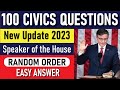 NEW UPDATE Official 100 Civics Questions & Answers(Random Order) for US Citizenship Interview 2023