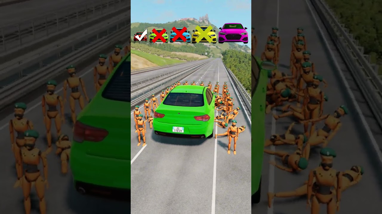 Big & Small Cars vs 100 Dummies