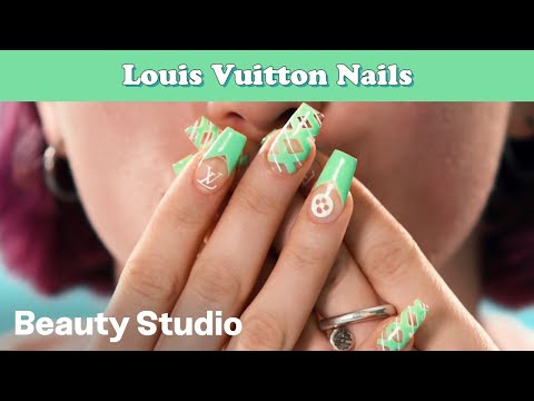 Easy Louis Vuitton Nail Art!!, Acrylic Nails Tutorial