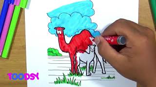 How to Color Camel In The Meadow Coloring Page