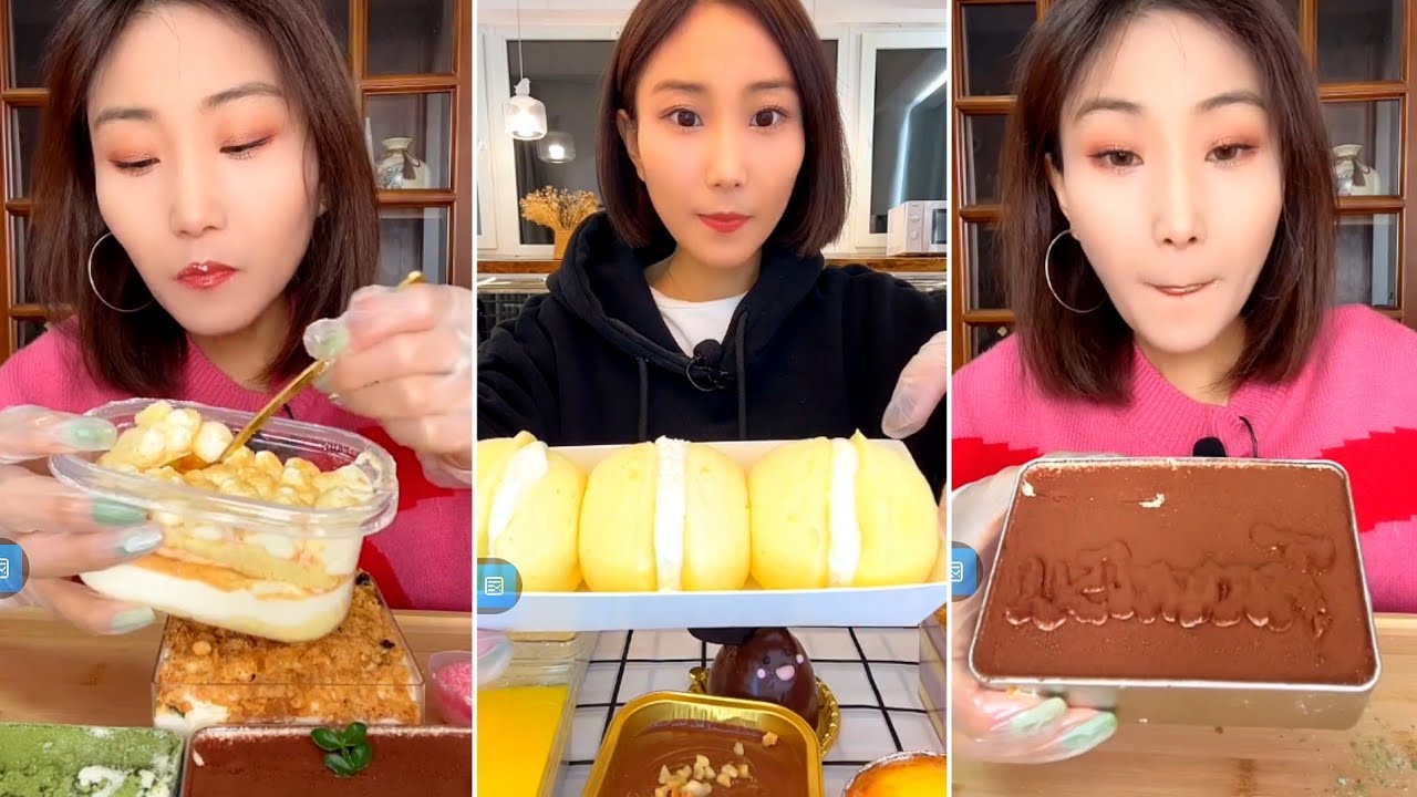 [ENG SUB] Jasmine Orange box,Matcha Tiramisu,Peach Puff,Soy milk box, Cheese balls#asmr#food#mukbang