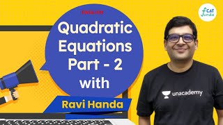 क्वांट की तैयारी - द्विघात समीकरण | भाग-2 अंग्रेजी में | CAT 2021 | CAT FUNDA | Ravi Handa screenshot 3