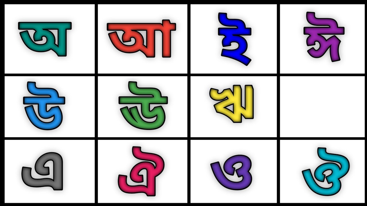 learn vowels in Assamese | a aa e ee assamese vowel alphabet - YouTube
