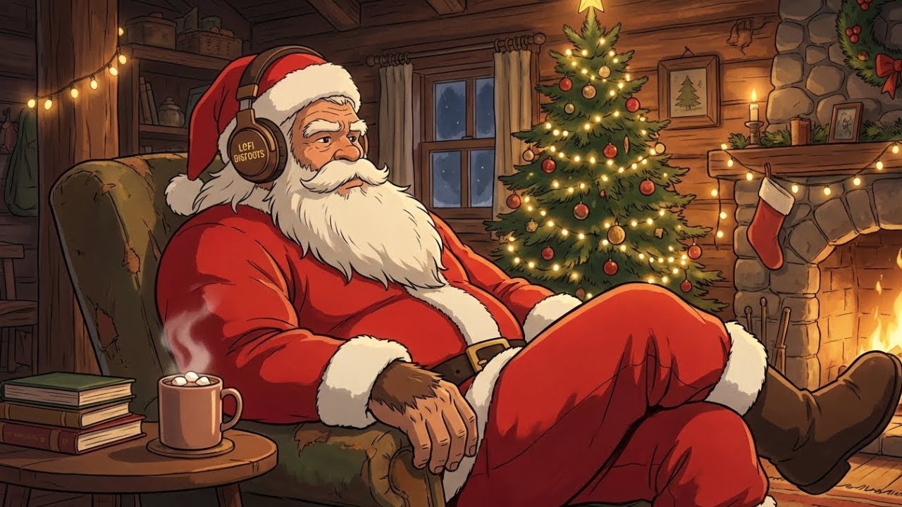 Lofi Nights ☕ Christmas Jazz | Cozy Cabin Ambience, Study Beats, Snowfall-Free Focus