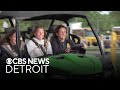 Michigan seniors arrive at school in style on Tractor Day