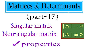 Singular matrix and Non-singular matrices.