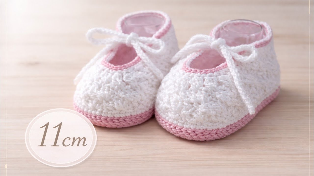 Como Fazer Sapatinho de crochê para Bebê  || 11 cm 💖 Modelo Fácil para Vender