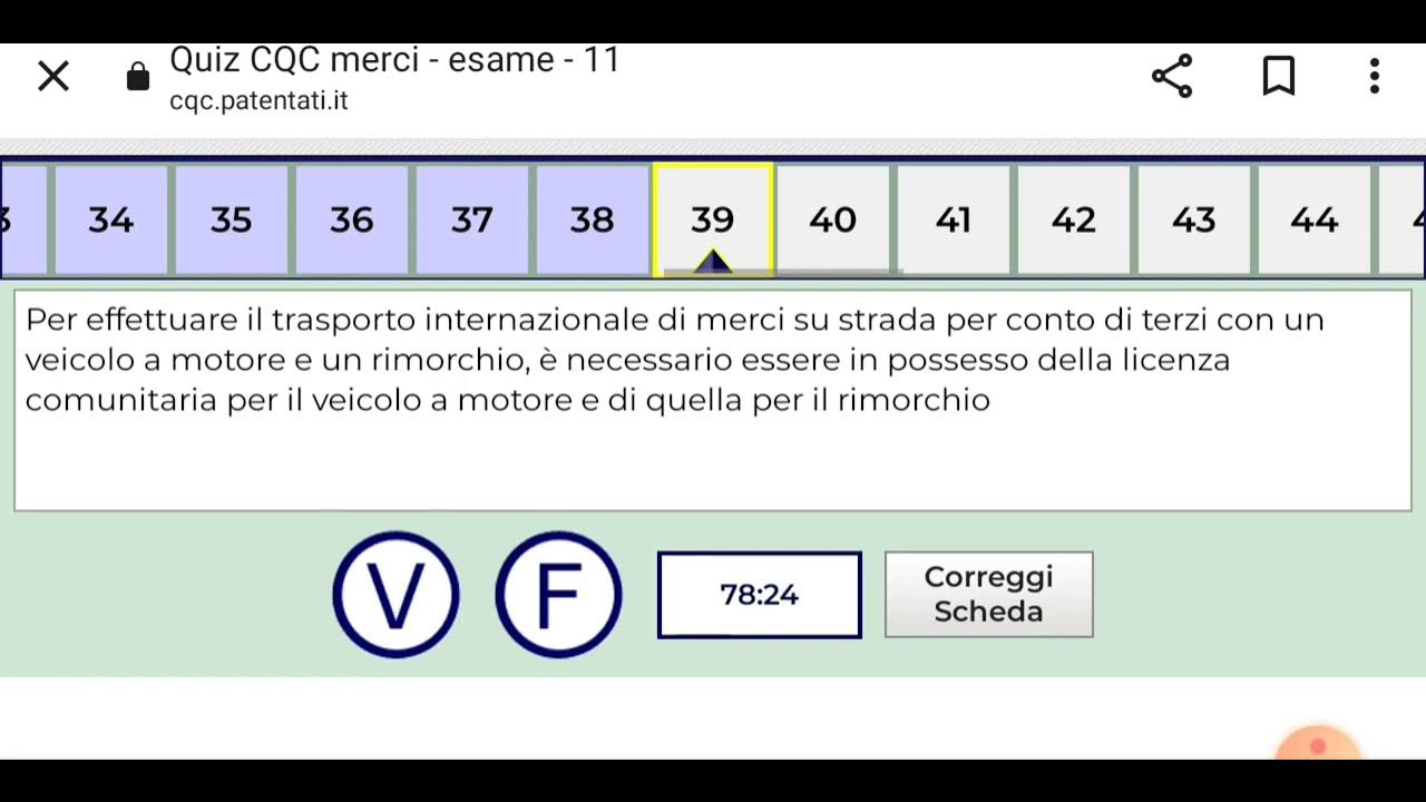 SIMULAZIONE ESAME TEORICA CQC MERCI SCHEDA N.11 CQC QUIZ 2023 YouTube