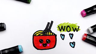 How To Draw Pasta Как Нарисовать Тарелку С Макаронами Фломастерами Для Детей For Kids