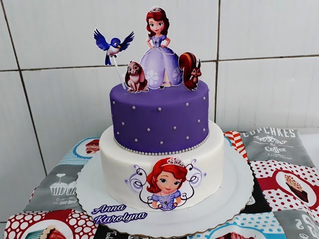 DECORAÇÃO BOLO TEMA PRINCESA ( BOLO EM PASTA AMERICANA) 