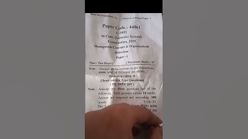 management concept and organisational behaviour#question paper 2025#mcom 2nd semester #mjpru#bcom