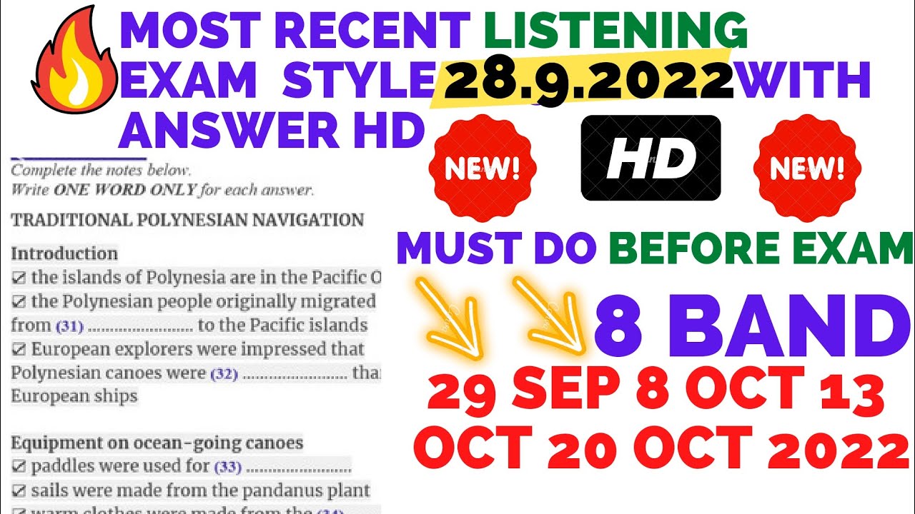 latest ielts listening test real exam september 2022 Island transportation listening with answers