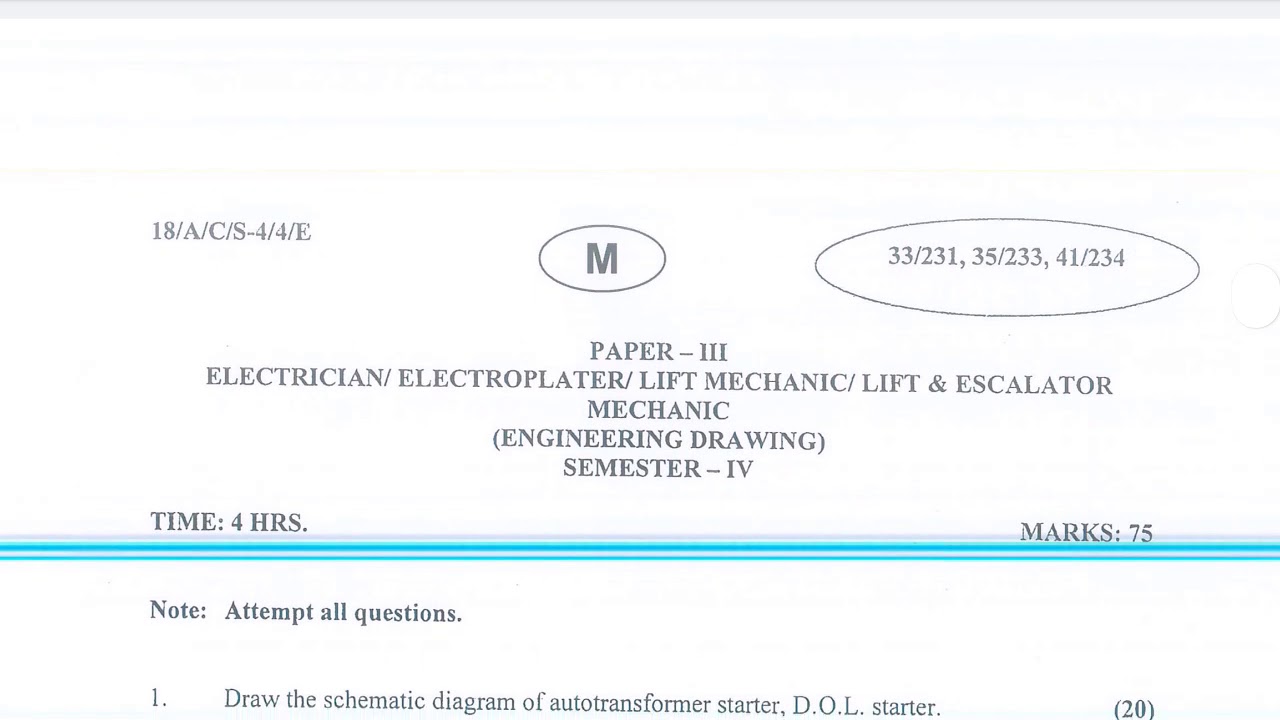 engineering drawing important question of today exam ncvt iti