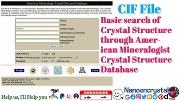Basic Search of Crystal Structure via American Mineralogist Crystal Str Database & download CIF file