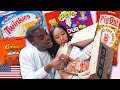 British Couple Try US Snacks 🇬🇧🇺🇸 | Chimaican