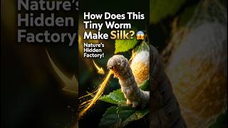 How a Tiny Worm Creates Silk 😳🐛#silkworms #silk #biology #science #nature