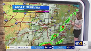 Not as warm with a few more storms later today
