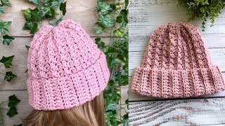 How to Crochet Easy Textured Beanie Hat, Crochet Video Tutorial by Olga Poltava 1,789 views 3 months ago 14 minutes, 33 seconds