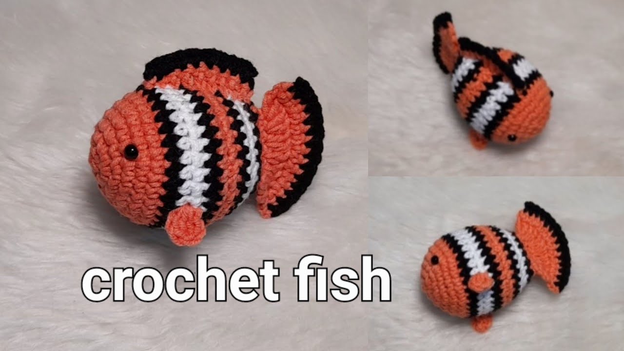 ميداليه كروشيه سمكة نيمو أميجرومي #crochet #amigurumi