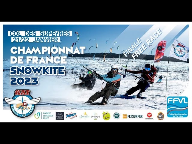 Teaser CFSK 2023 / Championnat de France Free Race Snowkite 2023 / Col des  Supeyres - YouTube