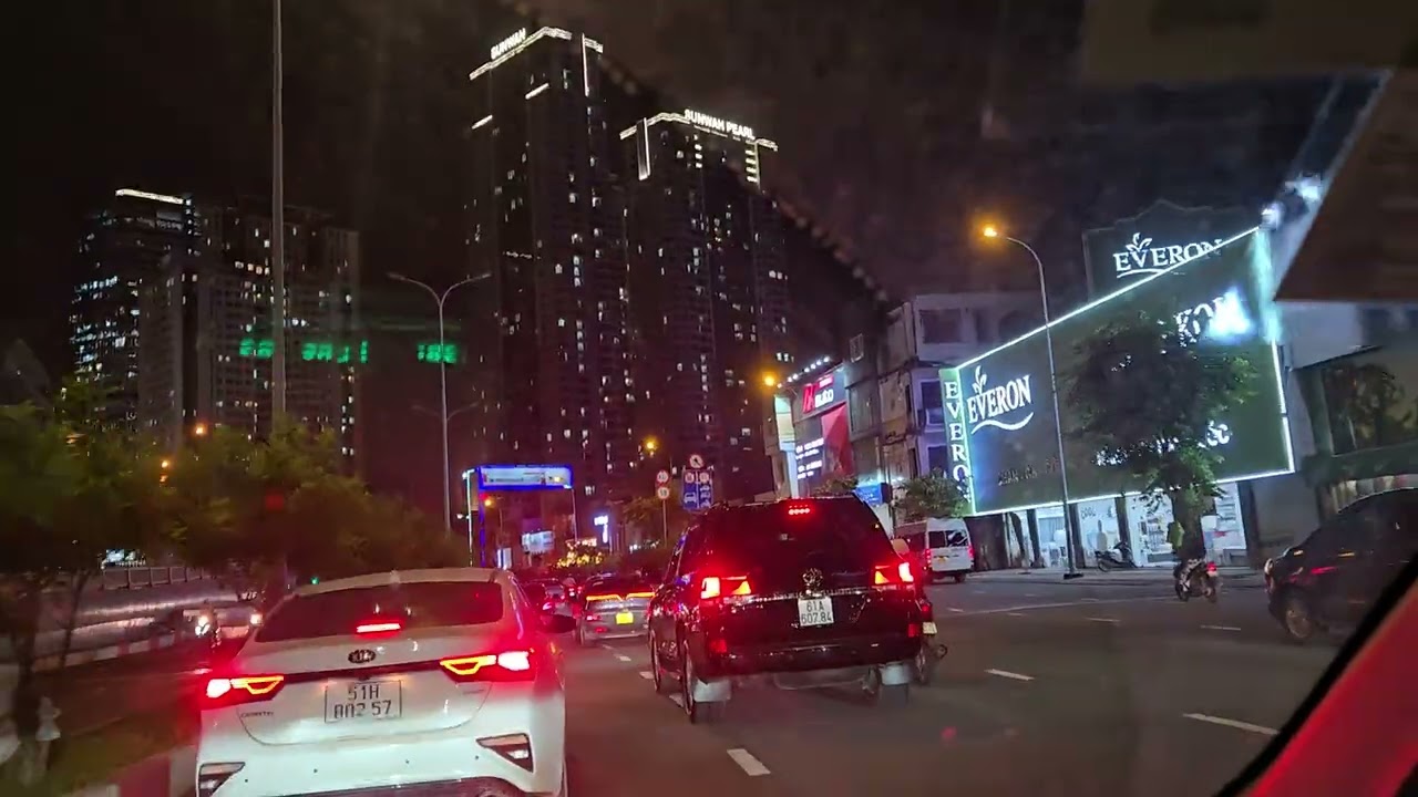 Ho Chih Minh City traffic, bikes, skyline, bikes, nighttime, bikes