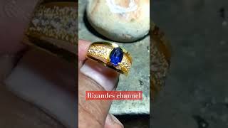 Ring GOLD 24K #handmade #bluesapphire