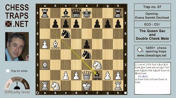 Evans Gambit Declined - The Queen Sac and Double Check Mate (trap no. 87)