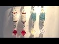 Earring with tubular peyote stitch beading tutorial