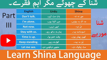 Part-III: Short sentence in Shina Language|ݜنا کے چھوٹے مگر اہم فقرے۔
