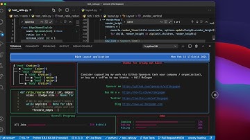 Rich terminal interface