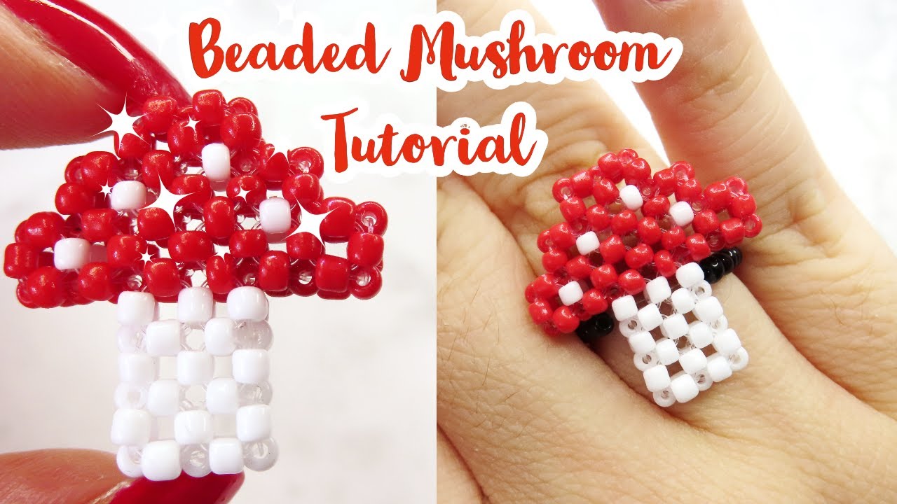 Beaded Mushroom Tutorial 🍄 Cute and Easy DIY Jewelry 