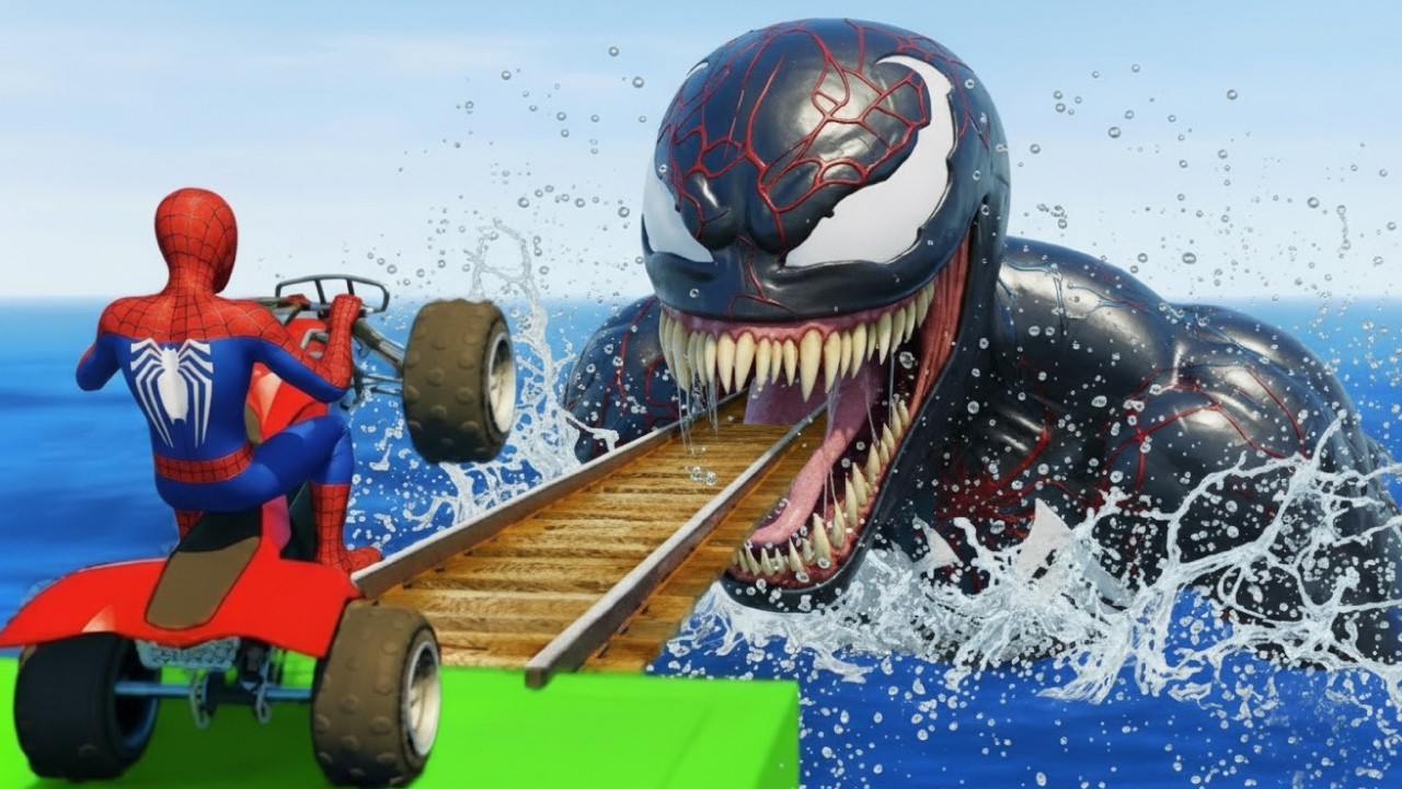 الرجل العنكبوت انقاذ باتمان Spider-Man Rescue batman vs iron man vs venom funny Game GTA 5 superhero