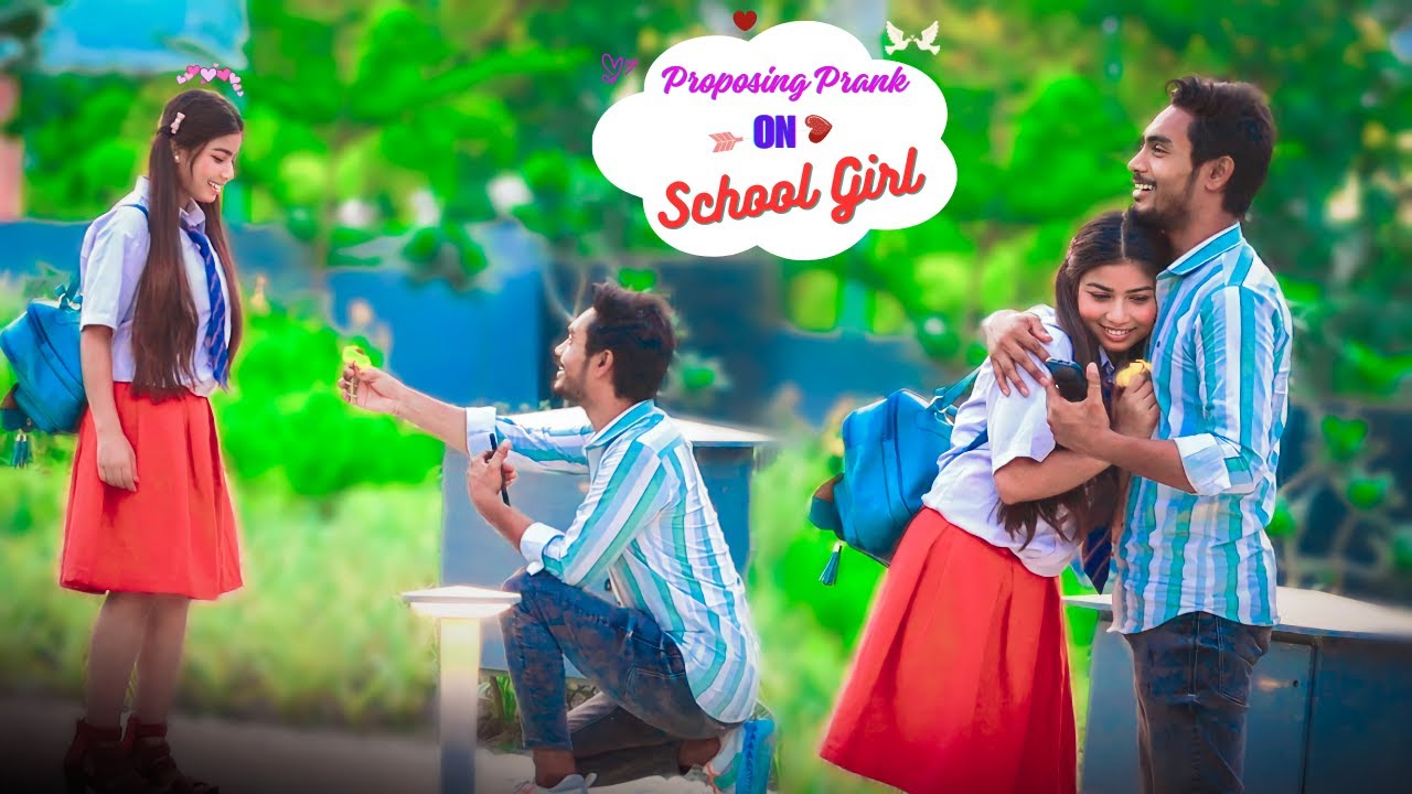 Proposing Prank On Cute School Girl || She Is So Cute 🥰 || Bubul Aman