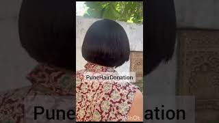 Indian Thick Long Brown Hair Lady Short Bob Haircut After Hair Donation
