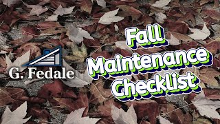 G.  Fedale Fall Home Maintenance Checklist