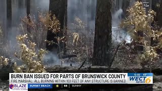 Burn bans issued across Brunswick County