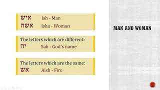 Hebrew Insights for Christians - the hidden hebrew meaning of "man" 'woman'