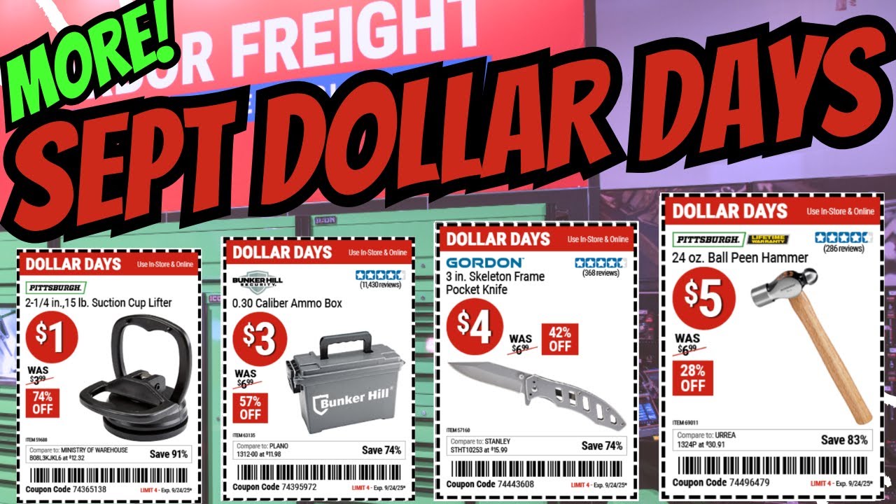 NEW Harbor Freight September Dollar Days 🛠 Deals Thru 9/24