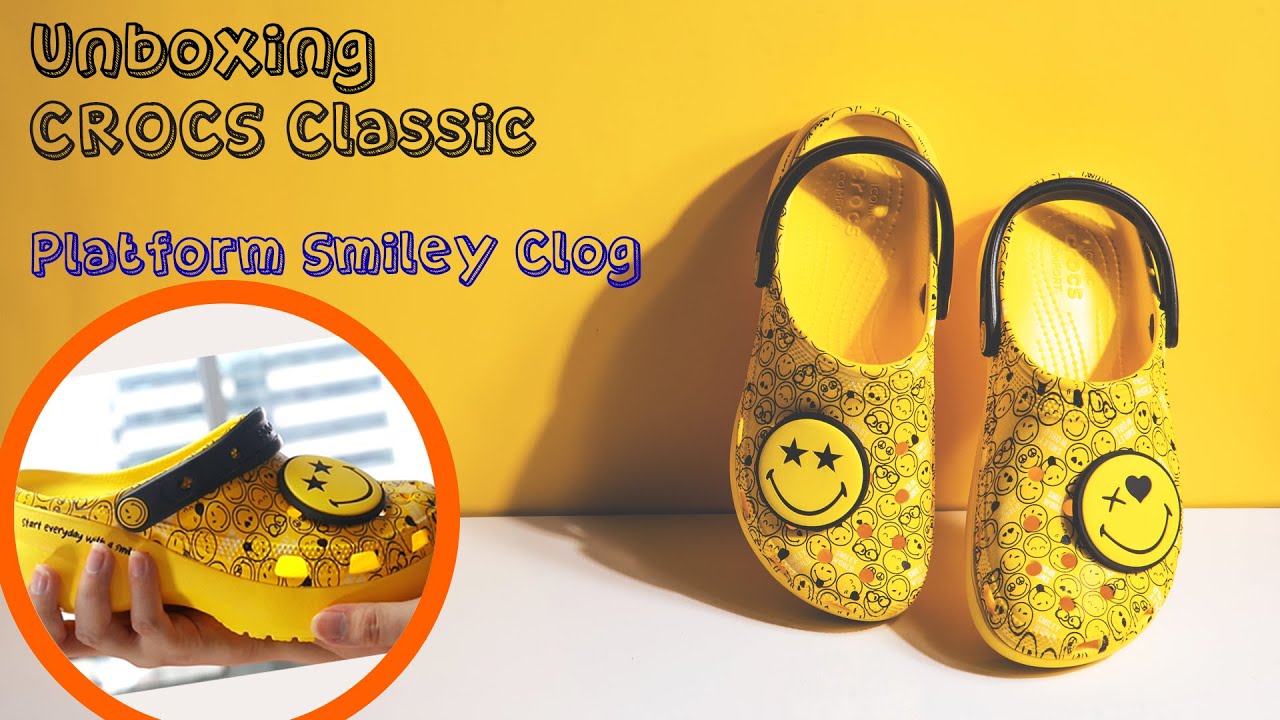 Unboxing CROCS Classic Platform Smiley Clog รองเท้าลำลองผู้หญิง