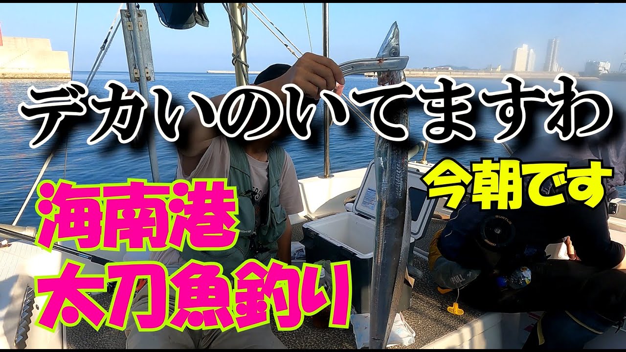 【和歌山釣り】海南港では大きな太刀魚が釣れますわ　Niceアジも釣れてえげつない