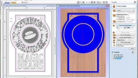 Magic Beans Coffee Sign | 3D Toolpaths | V9