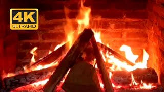 Cozy Fireplace & Crackling Fire Sounds for sleep, Relaxation, study - Relaxing Fireplace 4K 3 hours