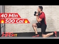 40 Min HIIT Workout with Weights + Abs - High Intensity Interval Training Workouts Exercises