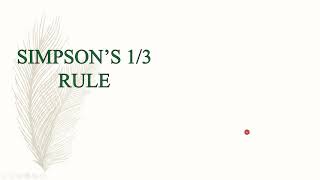 MOD 6 - L3 - SIMPSON’S 1/3 RULE -- C++ Programming